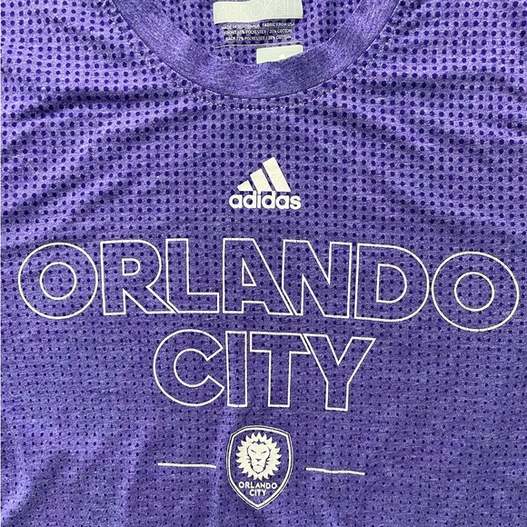Adidas ORLANDO CITY Aeroknit Men’s Soccer Long Sleeve Pullover Large Purple - Picture 3 of 6